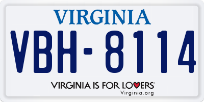 VA license plate VBH8114