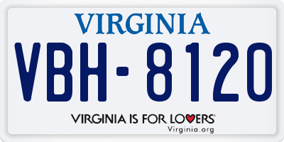 VA license plate VBH8120