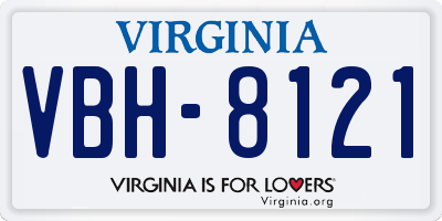 VA license plate VBH8121