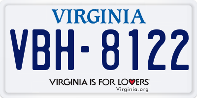 VA license plate VBH8122