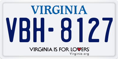 VA license plate VBH8127