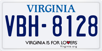 VA license plate VBH8128