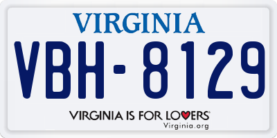 VA license plate VBH8129