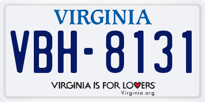 VA license plate VBH8131