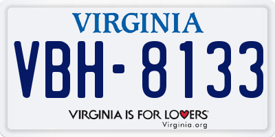VA license plate VBH8133