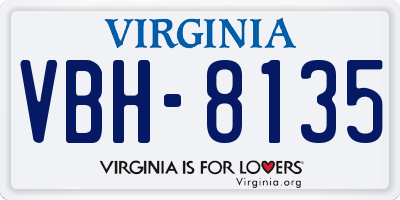 VA license plate VBH8135