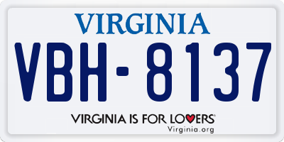 VA license plate VBH8137