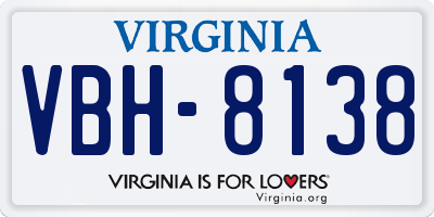 VA license plate VBH8138