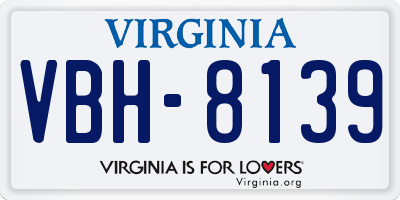 VA license plate VBH8139