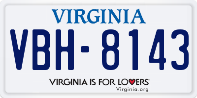 VA license plate VBH8143