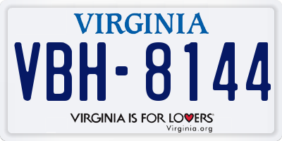 VA license plate VBH8144