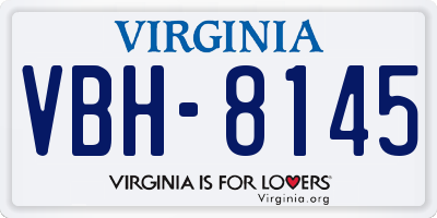 VA license plate VBH8145