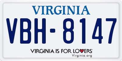 VA license plate VBH8147