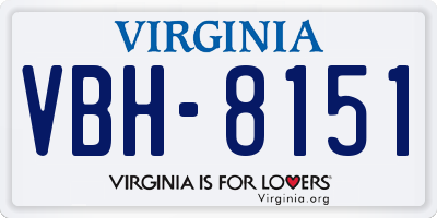VA license plate VBH8151