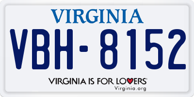 VA license plate VBH8152