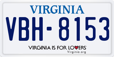 VA license plate VBH8153