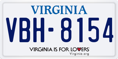 VA license plate VBH8154