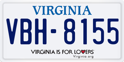 VA license plate VBH8155