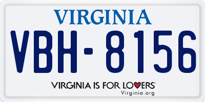 VA license plate VBH8156