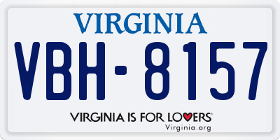 VA license plate VBH8157