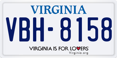VA license plate VBH8158