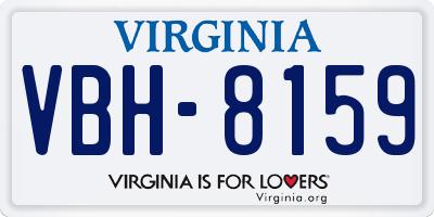 VA license plate VBH8159