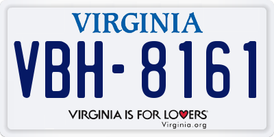 VA license plate VBH8161