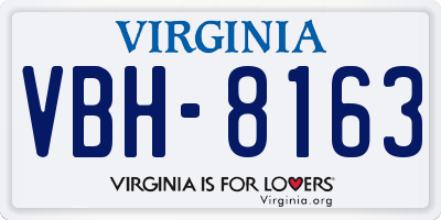 VA license plate VBH8163