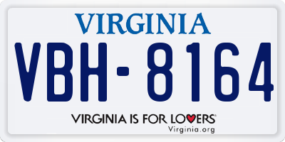 VA license plate VBH8164