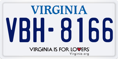 VA license plate VBH8166