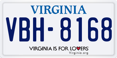 VA license plate VBH8168