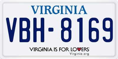 VA license plate VBH8169