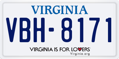 VA license plate VBH8171