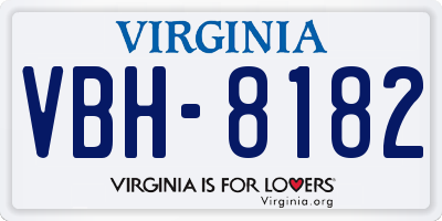 VA license plate VBH8182