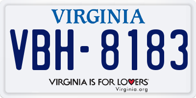 VA license plate VBH8183