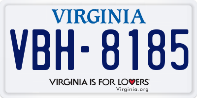 VA license plate VBH8185