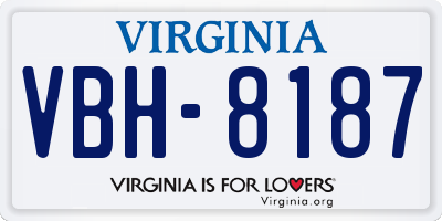 VA license plate VBH8187