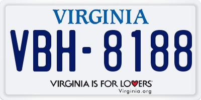VA license plate VBH8188