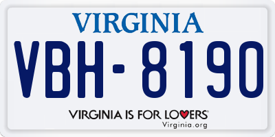 VA license plate VBH8190