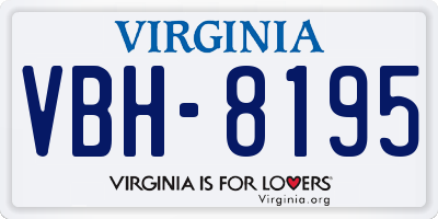 VA license plate VBH8195