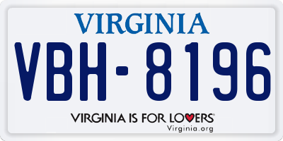 VA license plate VBH8196