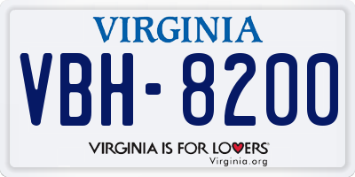 VA license plate VBH8200