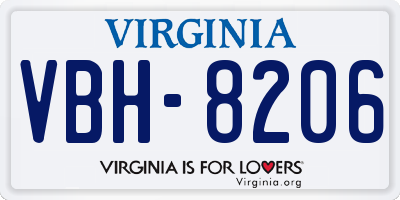 VA license plate VBH8206