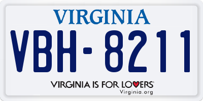 VA license plate VBH8211
