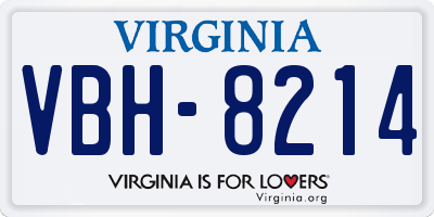 VA license plate VBH8214