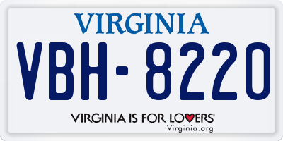 VA license plate VBH8220
