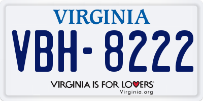 VA license plate VBH8222