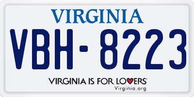 VA license plate VBH8223