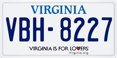 VA license plate VBH8227
