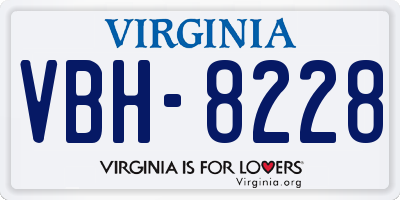 VA license plate VBH8228